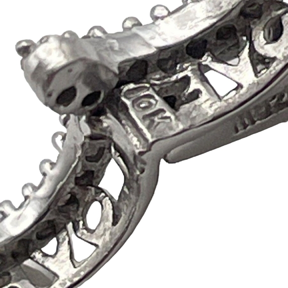 10kt White Gold Diamond Heart Pendant with 10kt White Gold Chain Necklace 1.58g - Picture 3 of 11